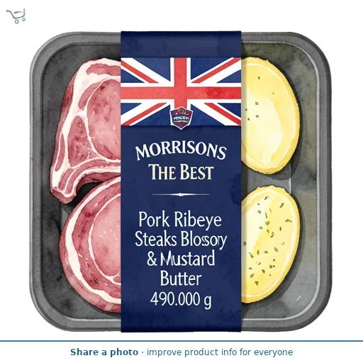 Morrisons The Best Pork Ribeye Steaks Blossom Honey & Mustard Butter