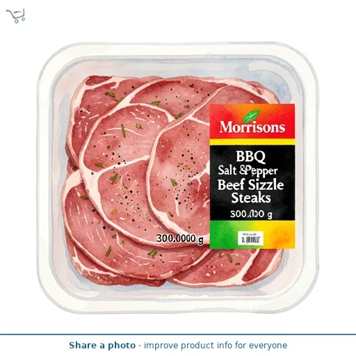 Morrisons BBQ Salt & Pepper Beef Sizzle Steaks 300g