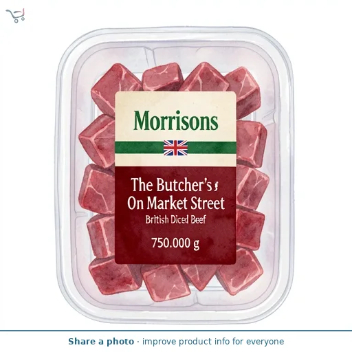 Morrisons The Butcher's On Market Street British Diced Beef 750g