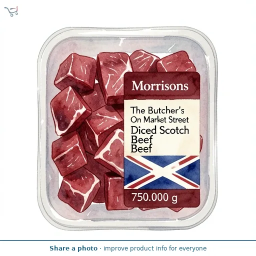 Morrisons The Butcher's On Market Street Diced Scotch Beef 750g