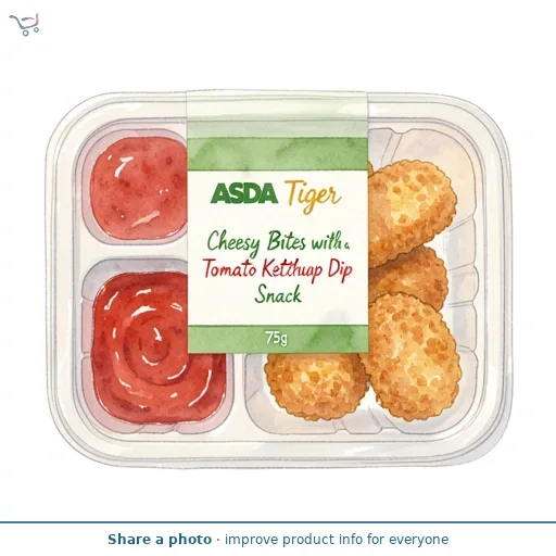 ASDA Tiger Cheesy Bites with a Tomato Ketchup Dip Snack 75g