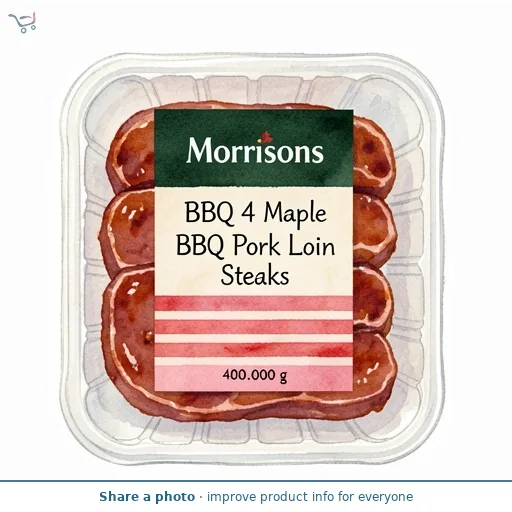 Morrisons BBQ 4 Maple BBQ Pork Loin Steaks 400g