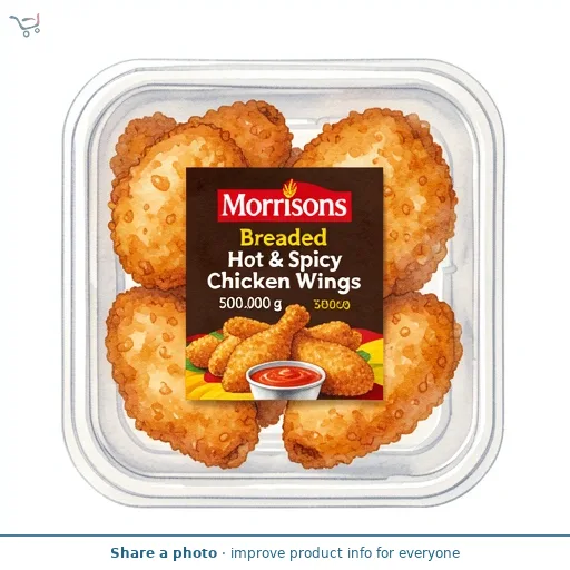 Morrisons Breaded Hot & Spicy Chicken Wings   500g