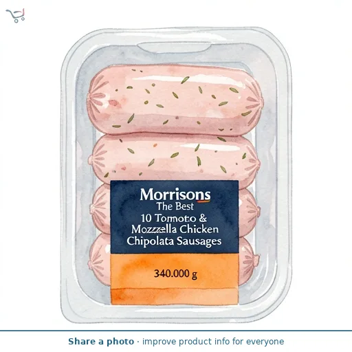 Morrisons The Best 10 Tomato & Mozzarella Chicken Chipolata Sausages 340g