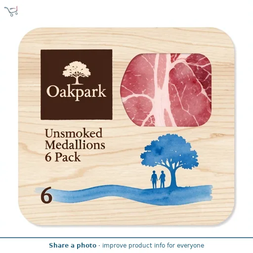 Oakpark Unsmoked Lean Bacon Medallions x6 170g