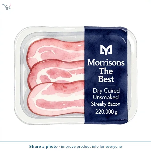 Morrisons The Best Dry Cured Unsmoked Streaky Bacon