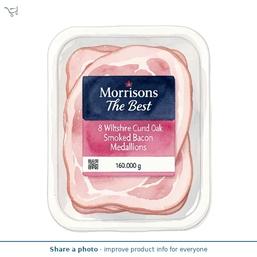 Morrisons The Best 8 Wiltshire Cured Oak Smoked Bacon Medallions 160g