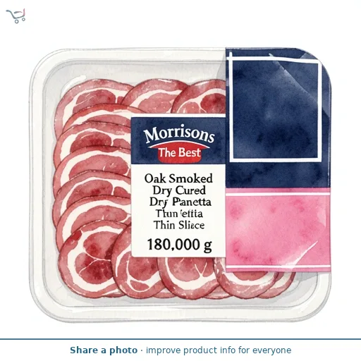 Morrisons The Best Oak Smoked Dry Cured Pancetta Thin Slice 