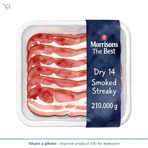 Morrisons The Best Dry 14 Smoked Streaky Bacon 210g