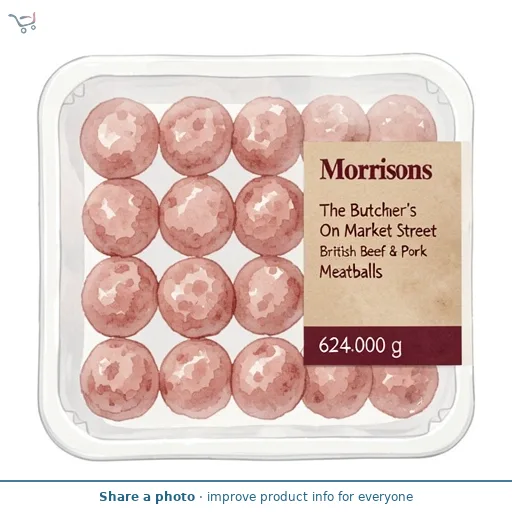 Morrisons The Butcher's On Market Street British Beef & Pork Meatballs 624g
