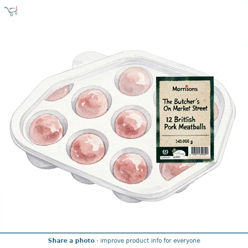 Morrisons The Butcher's On Market Street 12 British Pork Meatballs 340g