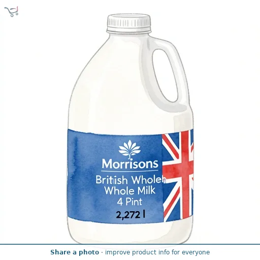 Morrisons British Whole Milk 4 Pint