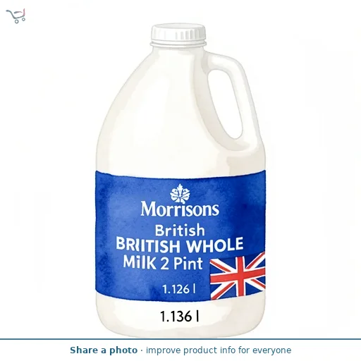 Morrisons British Whole Milk 2 Pint