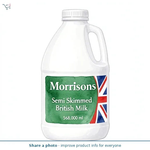 Morrisons Semi Skimmed British Milk 1 Pint