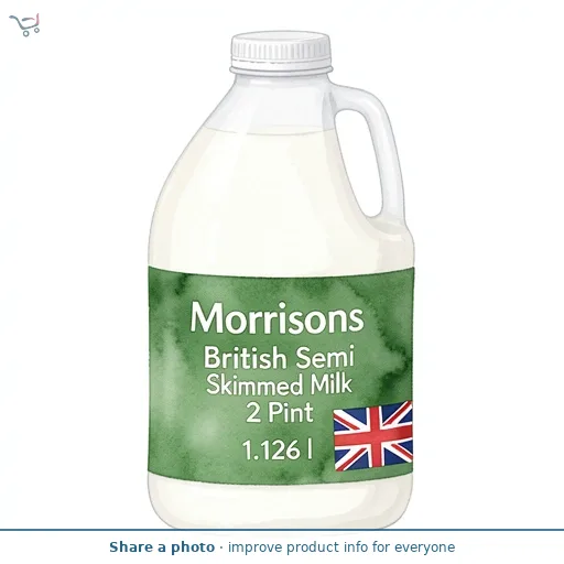 Morrisons British Semi Skimmed Milk 2 Pint