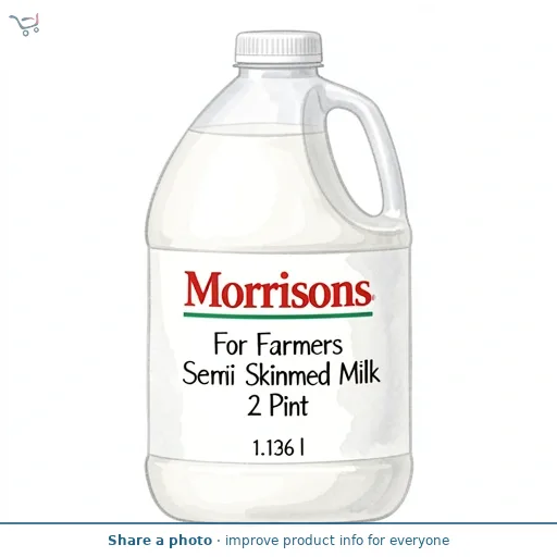 Morrisons For Farmers British Semi Skimmed Milk 2 Pint