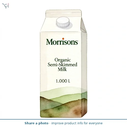 Morrisons Organic Semi-Skimmed Milk 1L
