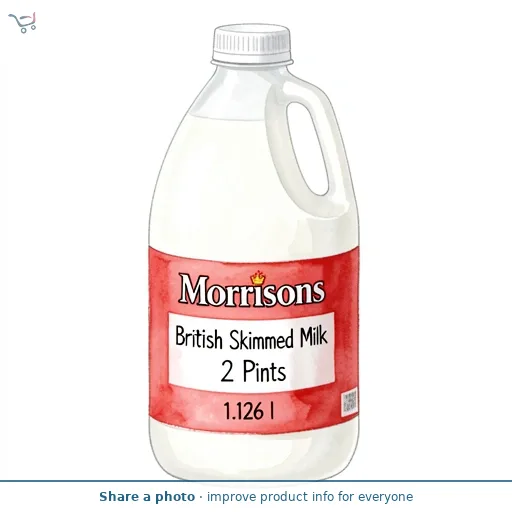 Morrisons British Skimmed Milk 2 Pints