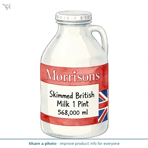 Morrisons Skimmed British Milk 1 Pint