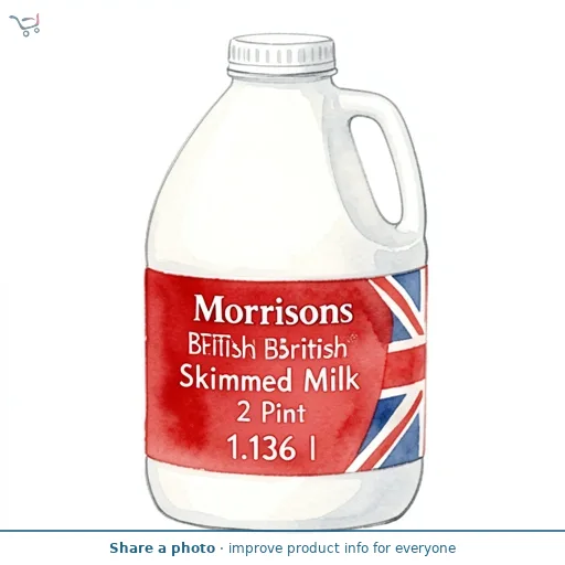 Morrisons British Skimmed Milk 2 Pint