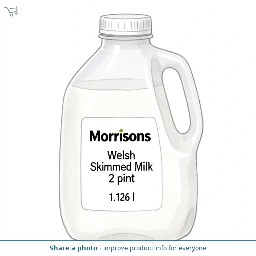 Morrisons Welsh Skimmed Milk 2 pint