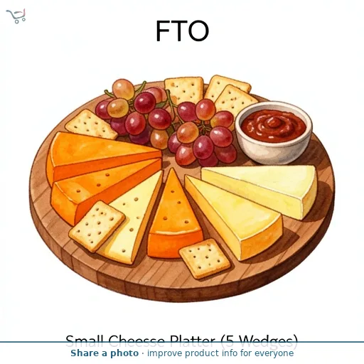 Small Cheese Platter (5 Wedges)   FTO