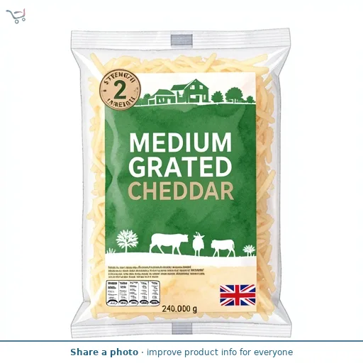Morrisons Grated Medium White Cheddar 240g