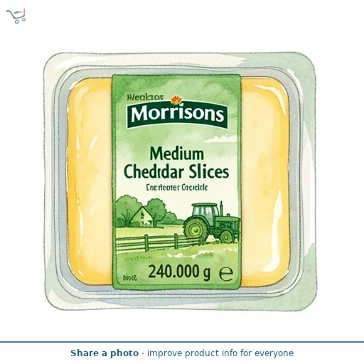Morrisons Medium Cheddar Slices 240g