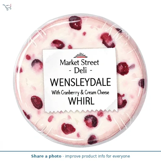 Market Street Deli Wensleydale With Cranberry & Cream Cheese Whirl