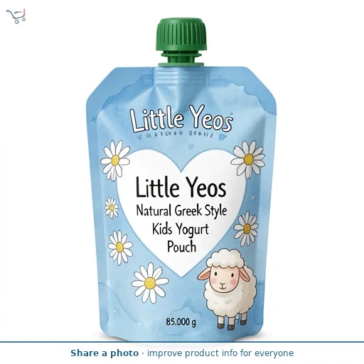 Yeo Valley Organic Little Yeos Natural Greek Style Kids Yogurt Pouch 85g