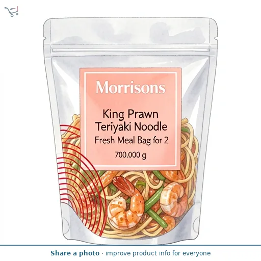 Morrisons King Prawn Teriyaki Noodle Fresh Meal Bag for 2 700g