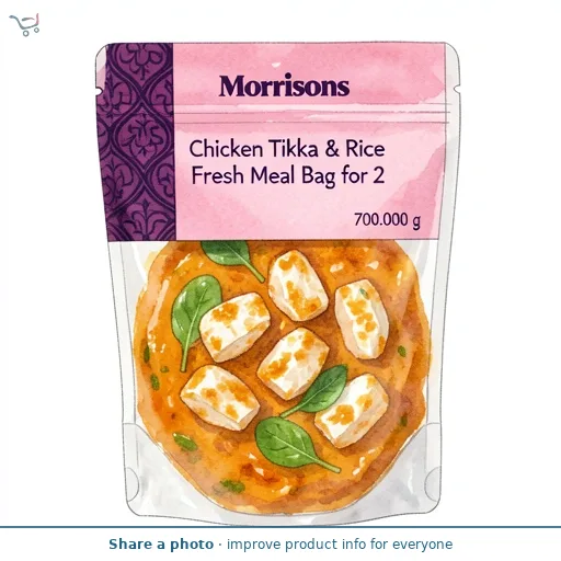 Morrisons Chicken Tikka & Rice Fresh Meal Bag for 2 700g