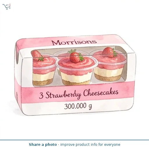 Morrisons 3 Strawberry Cheesecakes 