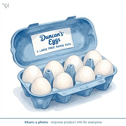 Duncan's Eggs 6 Large Free Range Eggs