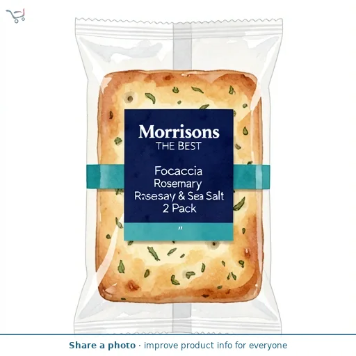 Morrisons The Best Focaccia Rosemary & Sea Salt 2 Pack