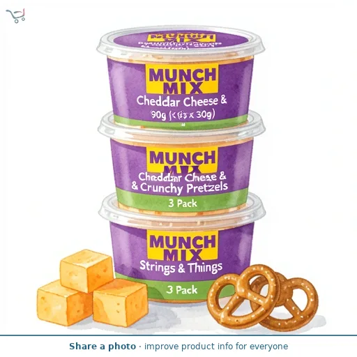 Strings & Things Munch Mix Cheddar Cheese & Crunchy Pretzels 90 g (3 x 30g)