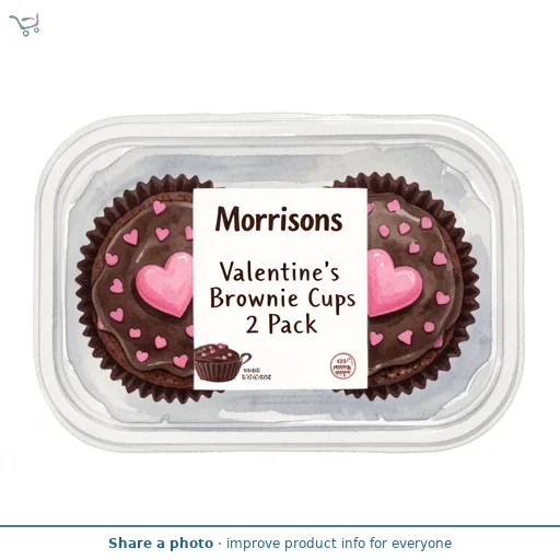 Morrisons Love Heart Brownie Cups  2 Pack