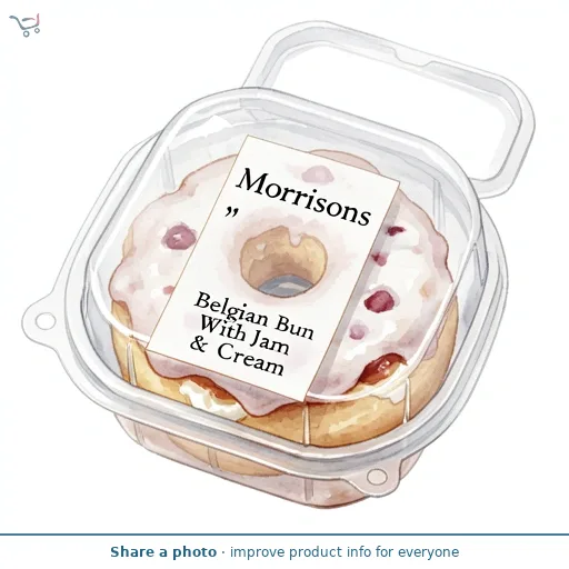 Morrisons Belgian Bun With Jam & Cream