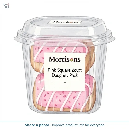 Morrisons Pink Square Doughnut 2 Pack