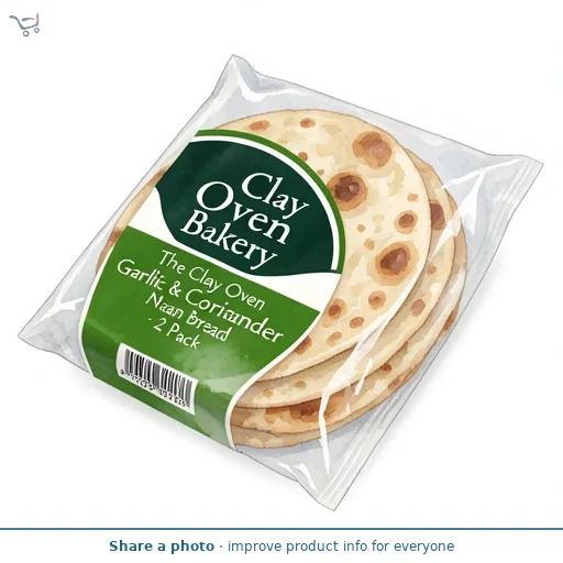 The Clay Oven Bakery Garlic & Coriander Naan Bread   2 Pack