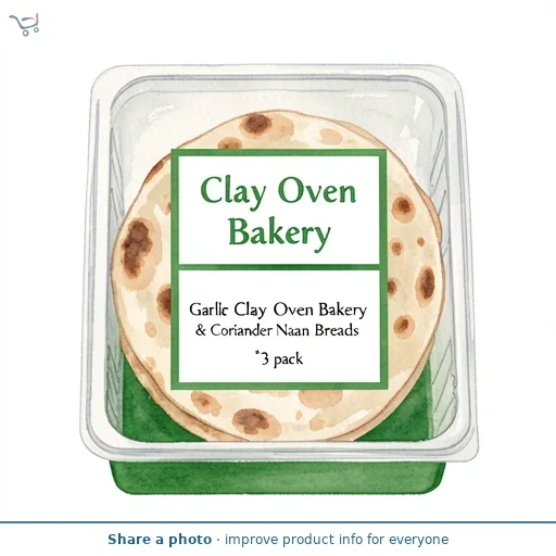The Clay Oven Bakery Garlic & Coriander Naan Breads   3 pack
