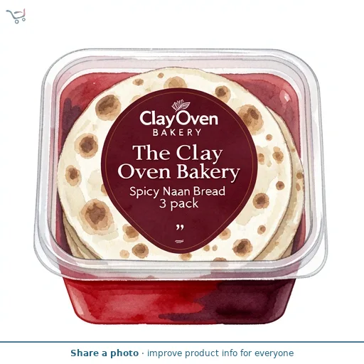 The Clay Oven Bakery Spicy Naan Bread  3 pack