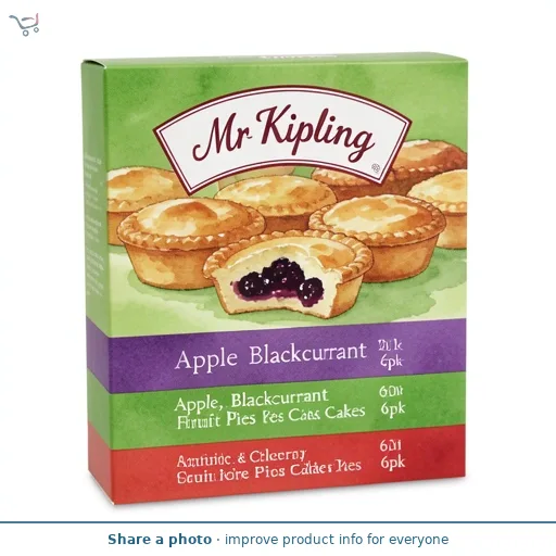 Mr Kipling Apple, Blackcurrant & Cherry Fruit Pies Cakes 6pk