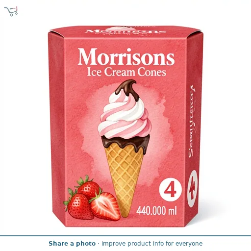 Morrisons Strawberry Ice Cream Cones