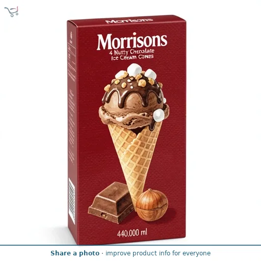  Morrisons 4 Nutty Chocolate Ice Cream Cones