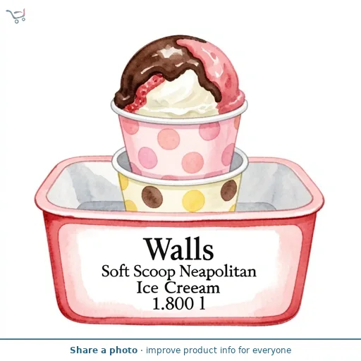 Walls Soft Scoop Neapolitan Ice Cream Tub 1.8L