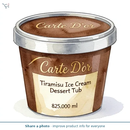 Carte D'Or Tiramisu Inspired Ice Cream Tub 825ml