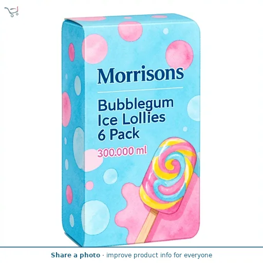 Morrisons Bubblegum Ice Lollies 6 Pack