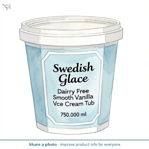 Swedish Glace Dairy Free Smooth Vanilla Vegan Ice Cream Tub 750ml
