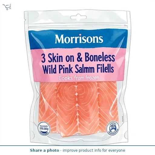 Morrisons 3 Skin on & Boneless Wild Pink Salmon Fillets 330g